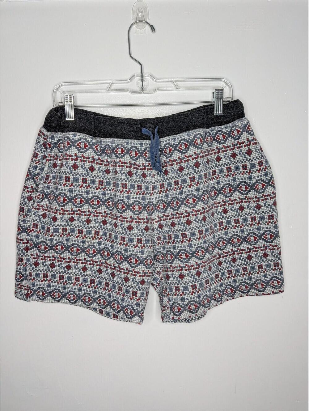 Chubbies Sweat Shorts Mens XL Gray Fair Isle Knit Fleece Lined Winter Lounge